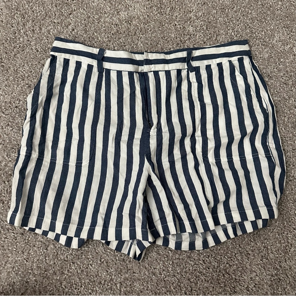 Vince Camuto Navy and White Striped Women's Shorts